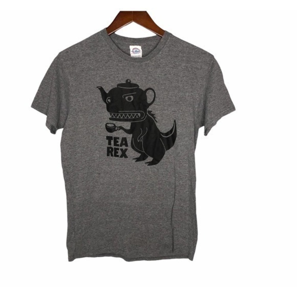 Delta gray short sleeve t-Rex funny t-shirt novelty